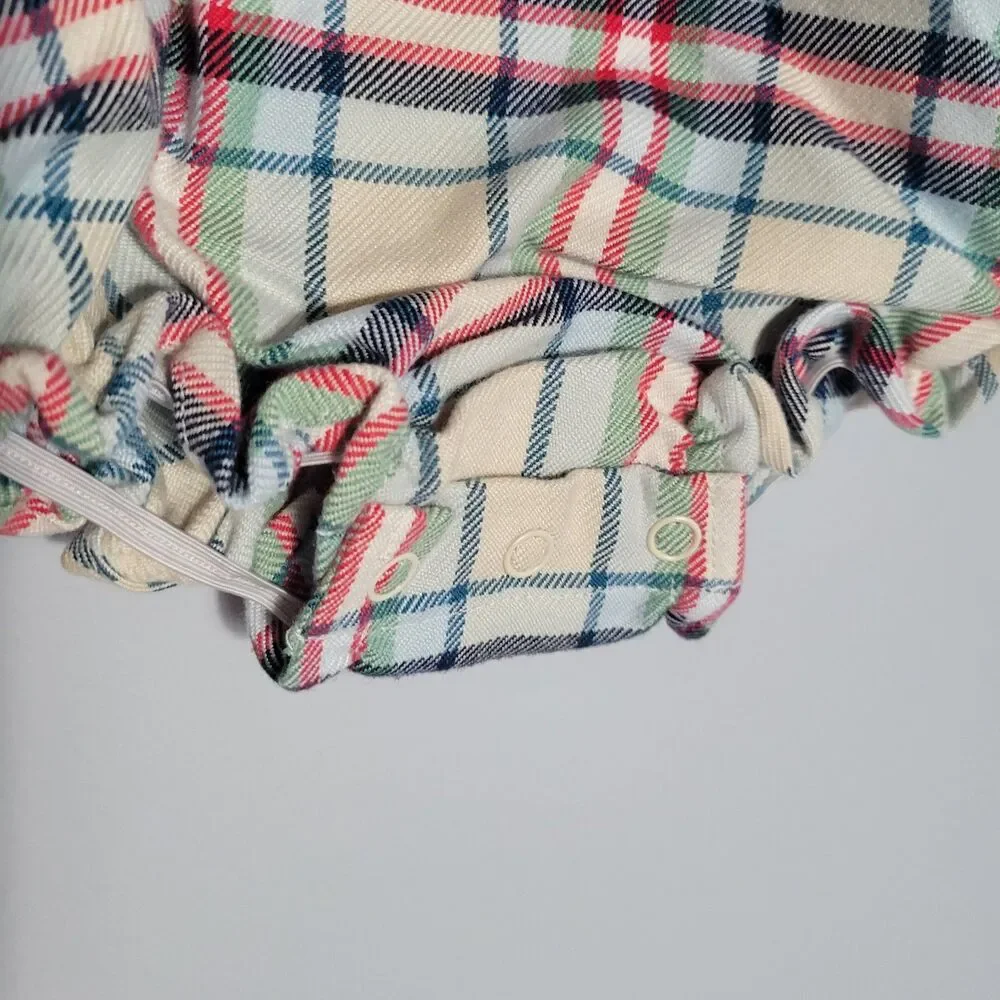 The Beaufort Bonnet Co NWT Classic Plaid Brooksy Bubble Romper Set Girls 18-24M